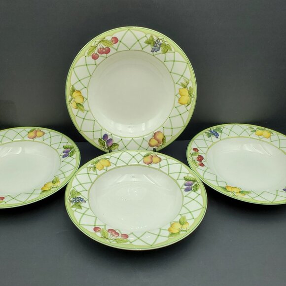 Mikasa Fruit Rapture Rim Soup Bowls Mikasa Optima Rimmed Pasta Salad Bowls - Picture 2 of 7